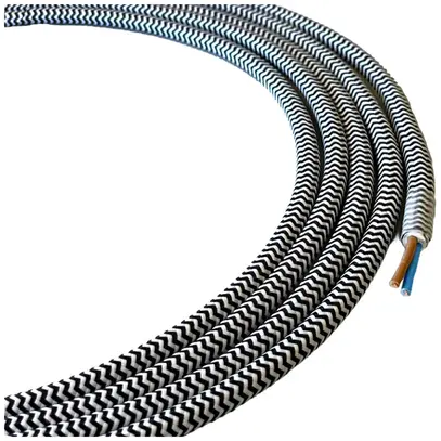 Cavo tessile Elektrogros 2×0.75mm² bianco/nero rotolo da 50m 