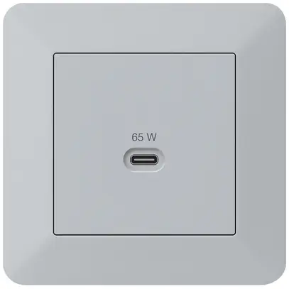 Presa di ricarica USB INC Hager kallysto.trend tipo C 65W 3250mA grigio chiaro 