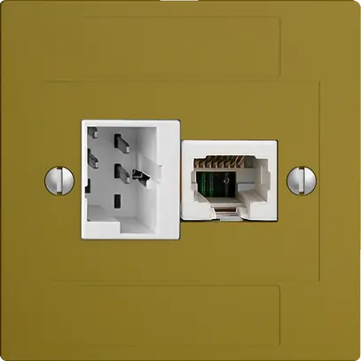 Scatola INC 1×TT,1×RJ45/u 4P EDIZIOdue ITplus ITM olive 