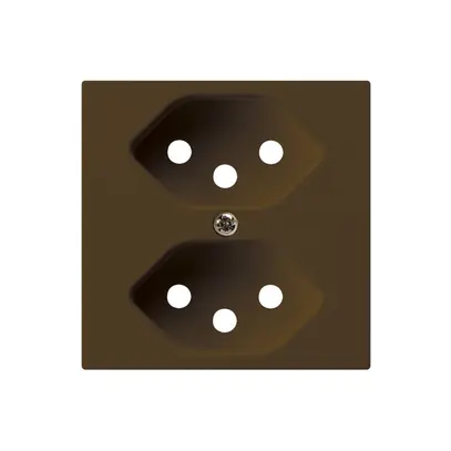 Plaque frontale kallysto 2×T13 60×60mm brun pour prise 2×T13 