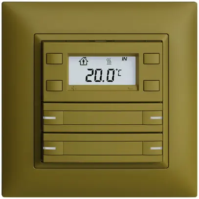 Poussoir RTH ENC KNX 4× EDIZIOdue FMI olive, avec pap.+LED RGB 