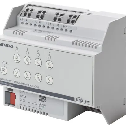 REG-KNX-Schalt-/Dimmaktor Siemens N 536D31, 4×230VAC 10AX, 1…10V 