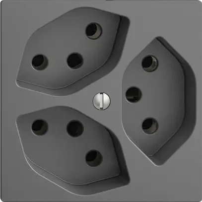 Prise ENC EDIZIOdue 3×T13 gris foncé 
