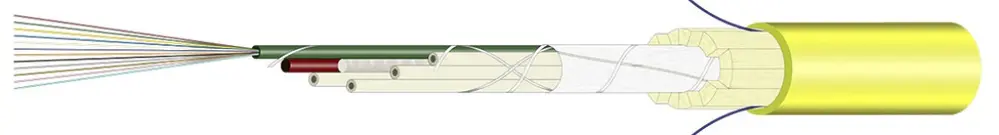 Câble FO Universal H-LINE Dca 48×E9/125 Ø11.2mm 5000N jaune 