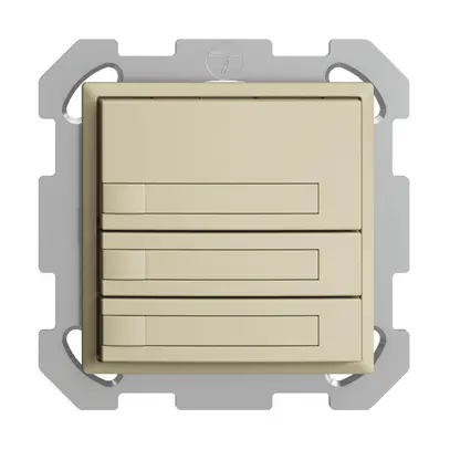 Pulsante KNX RGB INC EDUE, 250mW, s.LED, c.carta, 3×pulsante, com.1×tasto, van 