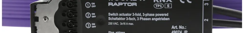 Actionneur-commutateur Woertz, 3 fois KNX L1/L2/L3 