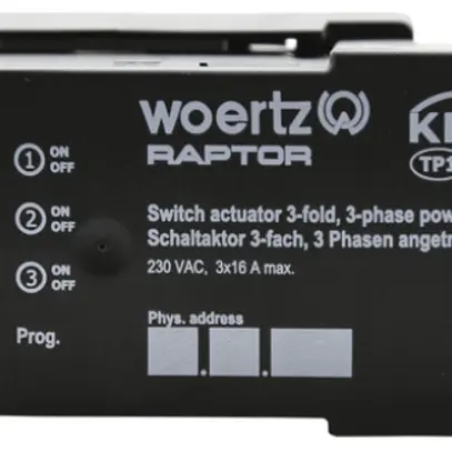 Actionneur-commutateur Woertz, 3 fois KNX L1/L2/L3 
