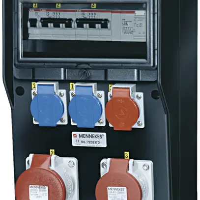 Distributore di corrente EverGum 63A 1×FI 3×LS 2×T23 1×T25 1×CEE16/CEE32 