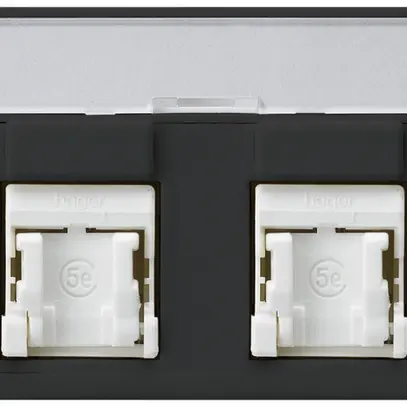 Prise FLF Hager cat.5e 2RJ45/u noir 