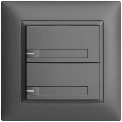 Pulsante INC KNX 2×EDIZIOdue grigio scuro RGB con LED con inserto carta 