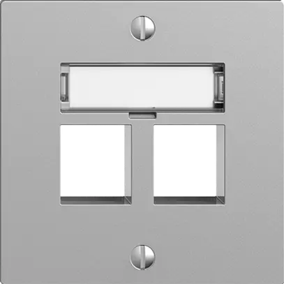Kit montaggio EDIZIOdue F, uscita dritta, per 2×Keystone, silver 