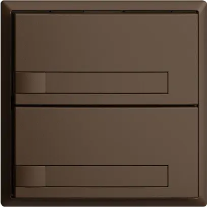 Poussoir ENC KNX 2× EDIZIOdue coffee RGB sans LED avec insert papier 