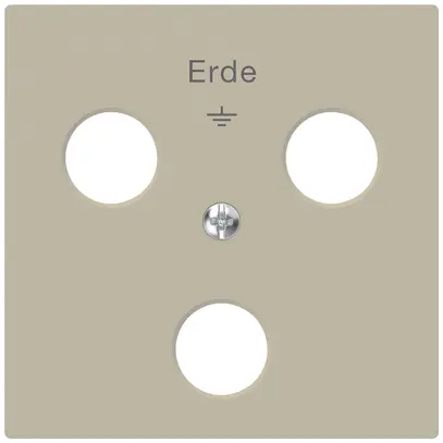 Plaque frontale Hager kallysto pour prise de terre à 3 fiches Woertz beige 