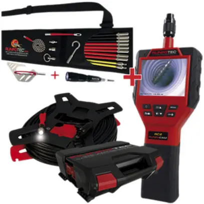 Kit camera d'ispezione RunpoCam RC2 30m e passacavo RUNPOSTICKS Comfort 