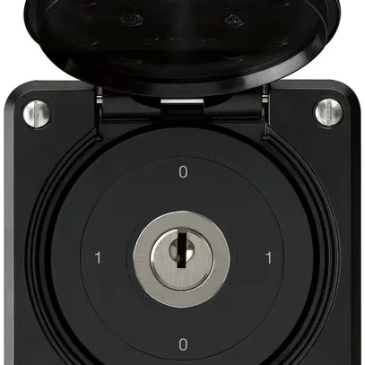 Interrupteur à clé ENC robusto IP55 avec clapet S0/3P noir 