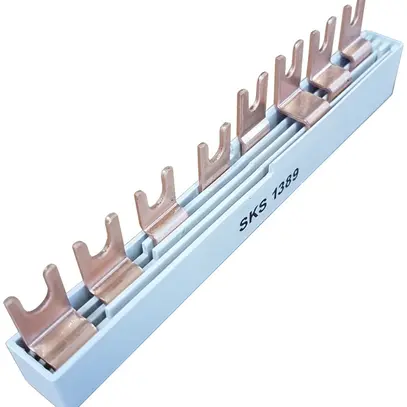 Bloc barre collectrice Meterware SKS1389 en haut E-type 4L 8UM 10mm² 63A 140mm 
