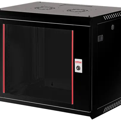 Coffret mural 19" ROLINE Basic Plus 600×512×450mm 9UH 1×porte acier noir 