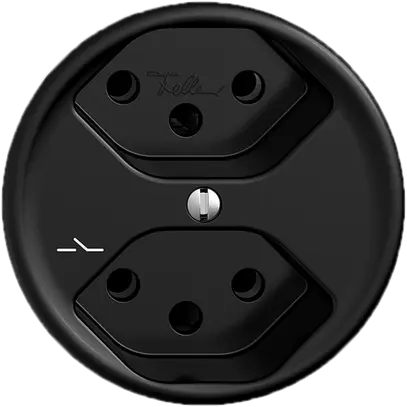 UP-Steckdose STANDARDdue 2×T13 1×S schwarz 