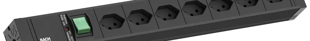 Steckdosenleiste BACHMANN 7×T13 2m mit Schalter schwarz 