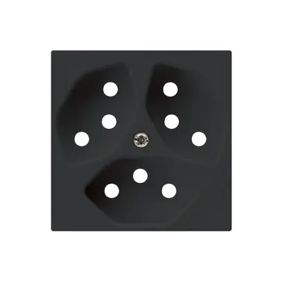 Plaque frontale kallysto 3×T13 60×60mm noir pour prise 3×T13 