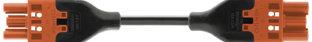 Cavo di connessione Woertz 49343/C3 3×1.5mm² 250V 16A 6m ar presa-spina Cca 