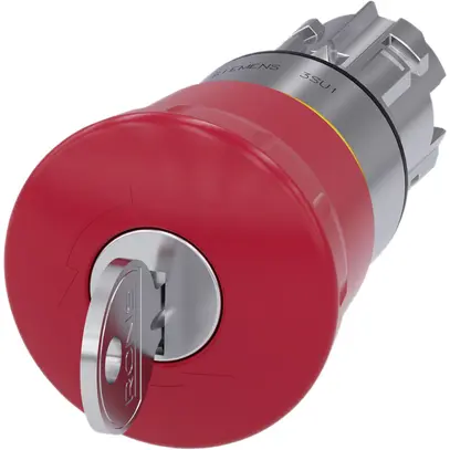 Pulsante Siemens SIRIUS ACT ISO serratura RONIS Ø40mm rosso metallo lucido 