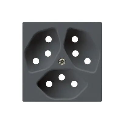 Plaque frontale kallysto 3×T13 60×60mm anthracite pour prise 3×T13 