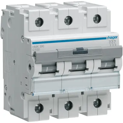 Disjoncteur Hager MCB 3P 400V type C 100A 4.5UM 