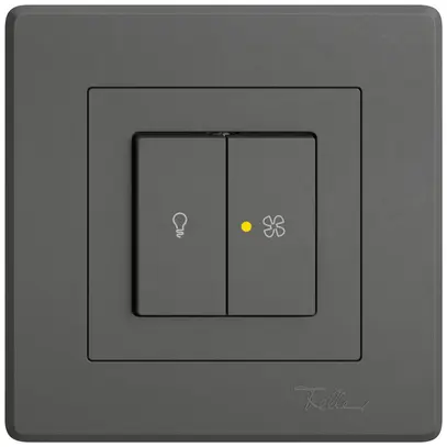 UP-Leuchtdruckschalter EDIZIO.liv SNAPFIX® für Licht&Venti 3/3/1L KS gelb dgu 