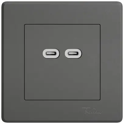 Prise de charge USB ENC EDIZIO.liv SNAPFIX® 230VAC 18W 2×USB C grf 