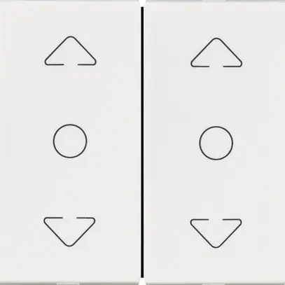 Tasto per tappar. INS MOS 2×A/1L bianco ACC/STOP/GiÙ 2moduli 