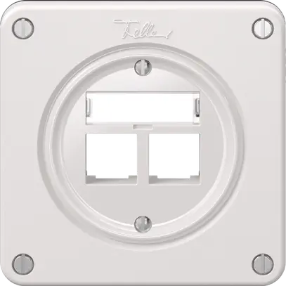 Kit di montaggio Feller S-One EASYNET, per 2×RJ45, profondità 28 mm, bianco 