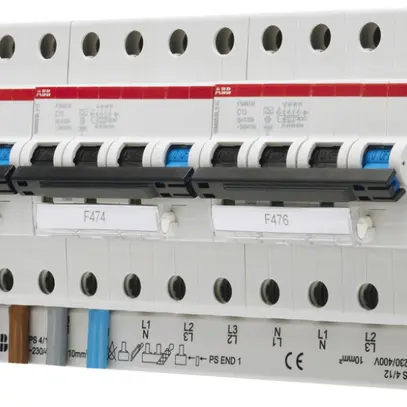 Barra collettrice ABB 16mm² per 4 FI/LS L1,L2,L3,N 