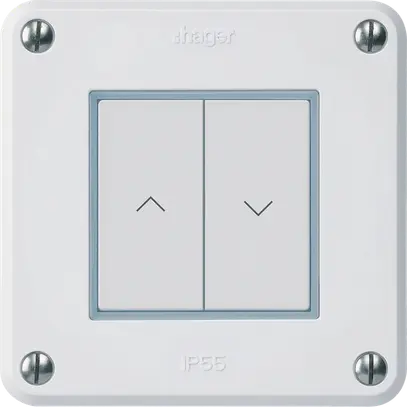 Poussoir pour stores KNX Hager BA robusto A double 86×86mm blanc 