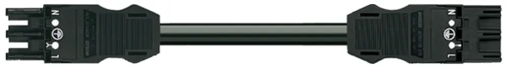Câble de connexion MIDI 3×1.5mm² 16A 250V 1m cod.A prise-fiche noir Cca 