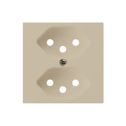 Plaque frontale kallysto 2×T13 60×60mm beige pour prise 2×T13 