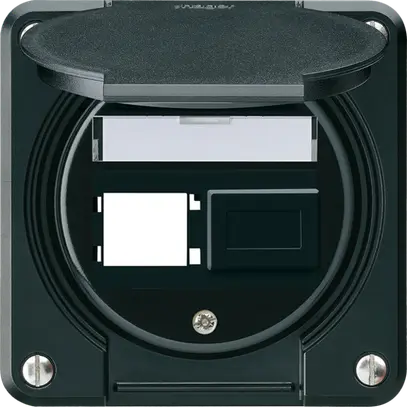 Kit de montage robusto IP55 sortie frontale pour 2×R&M noir 