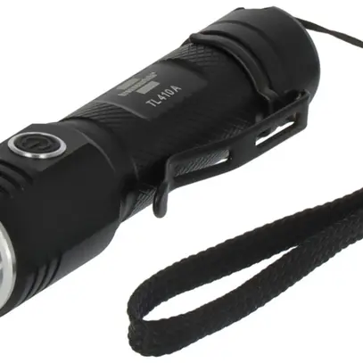 LED-Taschenlampe LuxPremium TL 410 A 400lm IP44 1×18650 Akku USB 115mm Alu sz 