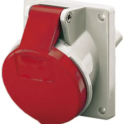 Prise INC CEE 32A 5P 6h 400V rouge, oblique Mennekes 