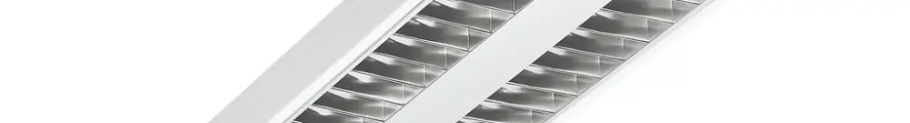 Lampada LED con griglia a specchio Rana 2 lampade 52W 4000K 6000lm 1200mm 