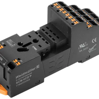 Socle pour relais Weidmüller D-SERIES SCM 4CO P 4C 6A PUSH IN 