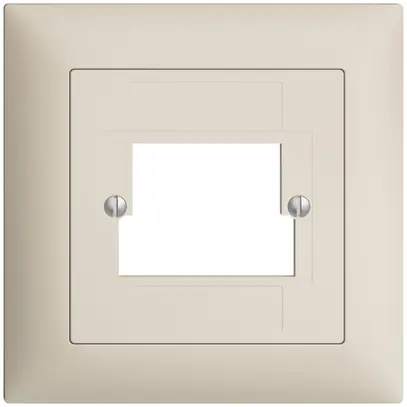 Frontset EDIZIOdue crema 88×88mm 2×TT 2×RJ45 