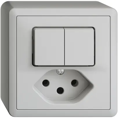 Combinaison AP 2×A-R/1P+T13 EDIZIOdue gris clair 
