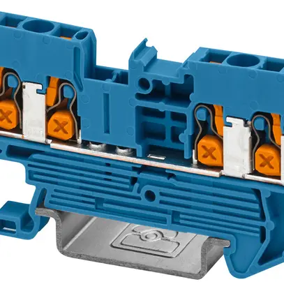 Morsetto di passaggio componibile PX XT 2,5-QUATTRO BU 4mm²24A 800V 4×1 DIN35 bl 