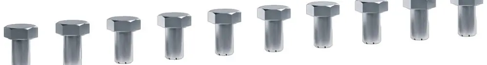 Vis tehalit M8×12mm DIN 933, en acier zingué, 10 pièces 