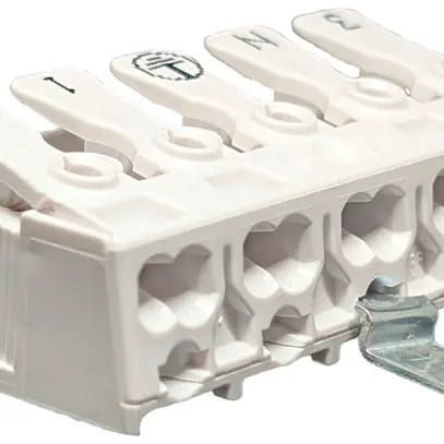 Morsetto di connessione 5P 0.5…2.5mm² leve azionamento staffa messa a terra bi 
