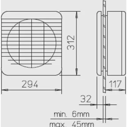 Ventilatore finestra/murale XPELAIR GX-9 Ø257mm reversibile grigio chiaro 