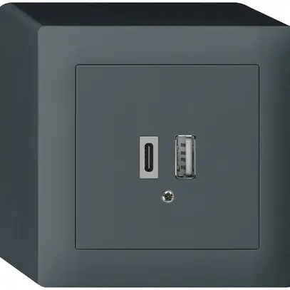 Presa di carica USB AP kallysto 18W PD 1×tipo A 1×tipo C antracite 