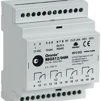 Atuattore di comando AMD Omnio REGS12/04M 4 canali 12VDC 4C 230V 6A, 4UM 