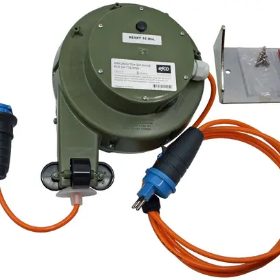 Enrouleur de câble automatique EFCO KNN T13/T13 10m×3x1mm² EPR/PUR IP54 vert 